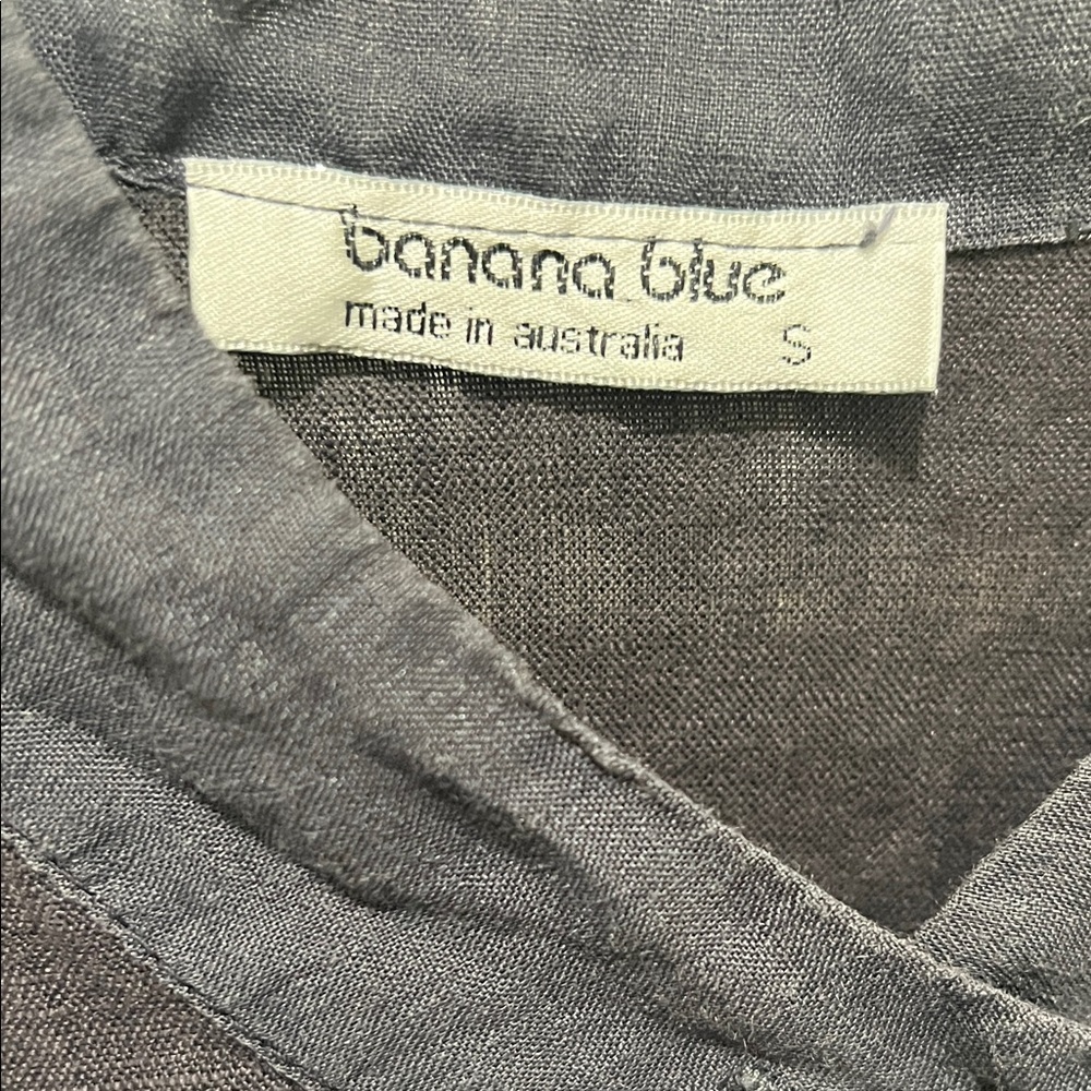 Women’s black banana blue tunic vintage! - Picture 2 of 6